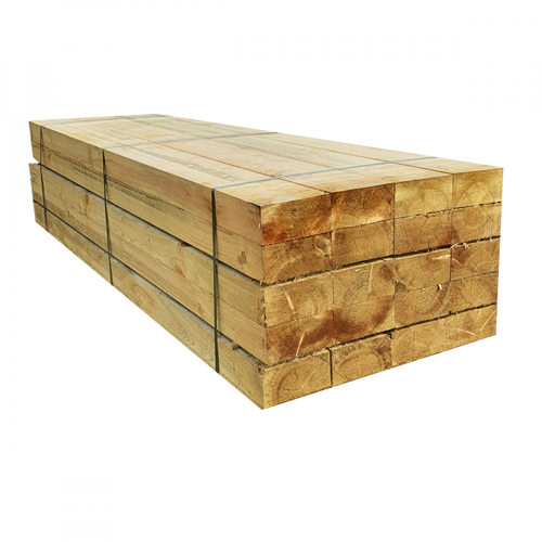 Embalagem de 20 dormentes de madeira tratada verde UC3 | 3 m x 200 mm x 100 mm